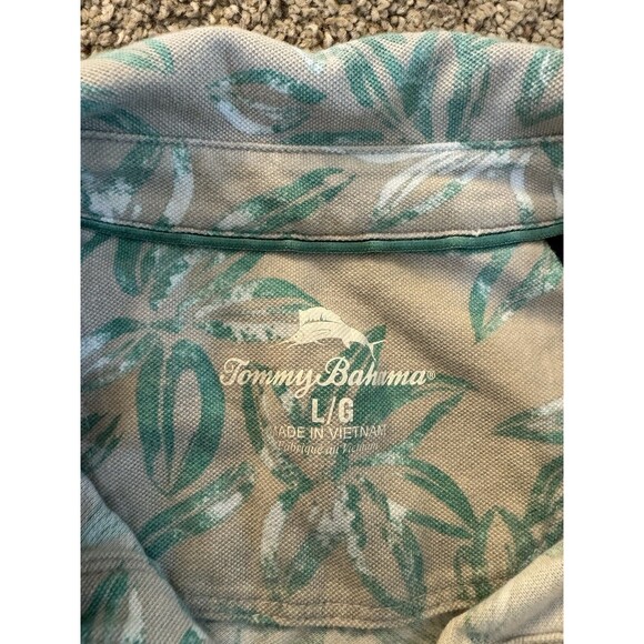 TOMMY BAHAMA‎ Vintage Relax Floral Button Polo Hawaiian Shirt Sz L Cotton - Picture 6 of 8
